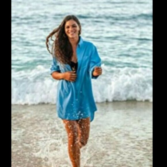 ripskirt hawaii Tops - RIPSKIRT HAWAII BLUE BOYFRIEND BEACH SHIRT XS/S